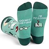 Lavley - Nerd Socks - Funny Gifts for Book Lovers, Music Lovers, Men and Women (US, Alpha, One Size, Regular, Regular, DND Reading)