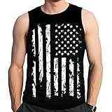 Mens American Flag Tank Tops 4th of July Shirt for Mens USA Flag Shirts Beach Summer Sleeveless Clothes Patriotic Tee Workout Tops Size 3XL