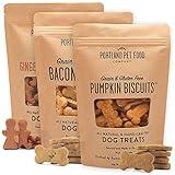 Portland Pet Food Company Healthy Dog Treats Variety 3-Pack - Grain-Free, Human-Grade, Gingerbread, Pumpkin and Bacon Dog Treats Multipack - Natural Dog Training Treats & Biscuits Made in the USA Only