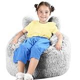 Aodenge Cute Bean Bag Chair for Teens & Kids with Plush Faux Fur Cover, Memory Foam Bean Bag for Teens/Kids with Cute Rabbit-Ears Design, Lazy Sofa for Living Room/Bedroom/Dorm