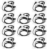Retevis Case of 10, Two Way Radio Earpiece with Mic Single Wire Earhook Headset for RT22 RT21 RT68 RT68H H777 H777H RT86A RT86S, Compatible with Pxton Baofeng BF-888S BF-T26 Kenwood Walkie Talkies