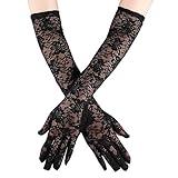 MUGANYI Women-Lace-Gloves with Mesh Tull for Tea-Party Wedding Evening Formal
