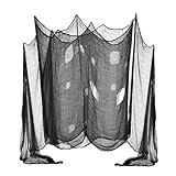 (48 x 240 in.) Halloween Creepy Cloth, DealKits Spooky Giant Cheese Cloth Tapestry for Halloween Party Supplies Decorations Outdoor Yard Home Wall Decor, Black