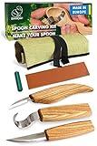 BeaverCraft S13 Wood Carving Tools Set for Spoon Carving 3 Knives Wood Carving Kit for Beginners Hook Knife Wood Carving Right-Handed Spoon Carving Whittling Knives (S13 Right-Handed)