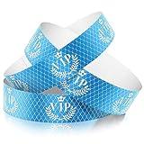 Jadive 500 Pieces Paper Wristbands VIP Plastic Waterproof Party Identification Wristbands Party Bracelets for Events Amusement Parks, Club, Concerts, Fairs, Festivals and Events(Blue)