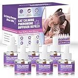 Cat Pheromones Calming Diffuser Refill 6 Pack Multicat Pheromone Diffusers Refills Relieve Anxiety Stress Reduce Spraying Fighting and Scratching for Cats Calm 48ml Fit All Common Diffusers Plug In