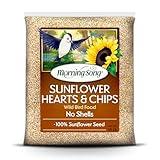 Morning Song Sunflower Hearts & Chips Wild Bird Seed – 10 lb. Premium No Mess, Shell-Free Bird Food for Outside Feeders