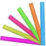 30PCS Clear Ruler, 12 Inch Plastic Rulers for School, Home, or Office, Clear Plastic Rulers, Assorted Colors.