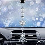 Snowflakes Acrylic Christmas Car Rear View Mirror Ornaments Pendant Decorations