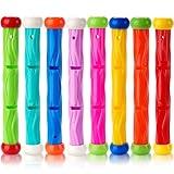 JOYIN Diving Sticks Pool Toys, 8 Pcs Underwater Training Pool Dive Stick for Kids, Colorful Swimming Toy Sinking Throwing Sticks for Kids Gifts Summer Swim Training Water Fun Pool Games(Sticks)