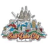 Salt Lake City, Utah City Magnet by Classic Magnets, Collectible Souvenirs and Gifts Made in The USA, 4.2" x 3.3"