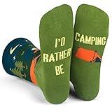 I'd Rather Be - Funny Socks For Men & Women - Gifts For Golfing, Hunting, Camping, Hiking, Skiing, Reading, Sports and more (US, Alpha, One Size, Regular, Regular, Camping)