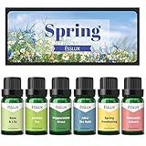 Spring Fragrance Oils, ESSLUX Premium Scented Oils for Home Diffuser, Soap Candle Making Scents, Refreshing Aromatherapy Essential Oil Gift Set, Rose & Lily, Peppermint Grass and More