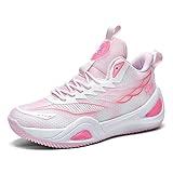 Bacury Womens Mens Basketball Shoes Breathable Non Slip Fashion Sneakers Comfortable Unisex-Adult Outdoor Sport Shoes Pink Size 8