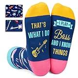 HAPPYPOP Bass Gifts for Women Men - Cool Gifts for Bass Players, Music Gifts Guitar Socks for Teens