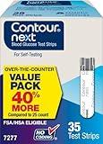 Ascensia Contour Next Blood Glucose Test Strips for Diabetes – 35 Count (1 Pack) - Accurate, No Coding, Second-Chance Sampling, Compatible with All Contour Next Meters for Easy Blood Sugar Testing