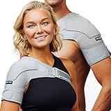 ZENKEYZ Shoulder Brace for Men & Women, Shoulder Immobilizer for Torn Rotator Cuff, Tendonitis, Dislocation, Pain, Neoprene Shoulder Compression Sleeve Wrap (Gray, Small/Medium)