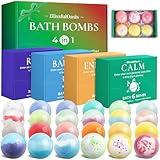 Bath Bombs Present Set, 24 Pcs Shower Steamers with 6 Refreshing Scents, Perfect for Moisturizing Skin & Relaxing, Shower Bombs for Birthday, Mother's Presents Giving, Ideal Presents for Women