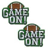 B-Sheep 2PCS Game On! Football Embroidered Patch - Iron On/Sew On Applique for Sports Fans, Jackets, Backpacks & Team Apparel