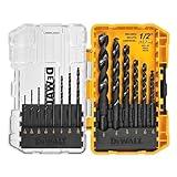 DEWALT Drill Bit Set, 14-Piece, 135 Degree Split Point, For Plastic, Wood and Metal (DWA1184)