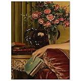 Mid Century Victorian Wall Art Vintage Book Floral Poster Rococo Baroque Wall Decor Renaissance Oil Painting for Gallery Living Room 12X16 inch Unframed