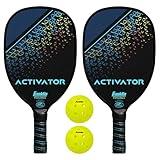 Franklin Sports Pickleball Paddle and Ball Set - (2) Wooden Pickleball Rackets + (2) X-40 Pickleballs - 2 Player Pickleball Paddle Set - Activator - USA Pickleball (USAPA) Approved