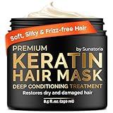 SUNATORIA Keratin Hair Mask - Deep Conditioner for Dry Damaged Hair - Hydrates, Repairs, Nourishes - Keratin Hair Treatment - Deep Conditioning Hair Mask - Keratina Mascarilla Para el Cabello