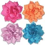 Dog Collar Flowers Attachement Cat Bow Tie Flora Accessories Set-Girl or Boy Pet Grooming OD 8cm 4pcs