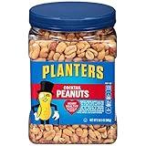 PLANTERS Salted Cocktail Peanuts, Party Snack, Plant-Based Protein, After School Snack, Roasted in Peanut Oil, Salted Nuts, Snack for Adults, Flavored with Sea Salt, Bulk Nuts, Kosher, 2.19lb (2 lb, 30z = 35 oz) Jar