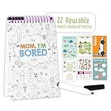 Squirrel Products Original I'm Bored Children's Activity Book, Dry Erase Road Trip Essentials for Kids, Screen Free Activities for Kids Ages 3 and Up