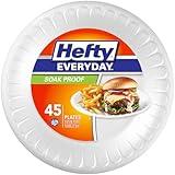 Hefty Everyday Soak-Proof Foam Plates, White, 8.875 Inch, 45 Count