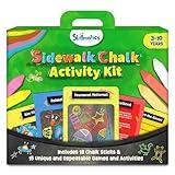 Skillmatics Sidewalk Chalk Activity Kit - Creative Outdoor Fun with 18 Washable Chalk Sticks, 15 Activities & Games for Kids, Gifts for Boys & Girls Ages 3, 4, 5, 6, 7, 8, 9, 10