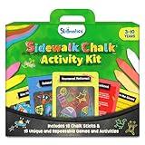 Skillmatics Sidewalk Chalk Activity Kit - Creative Outdoor Fun with 18 Washable Chalk Sticks, 15 Activities & Games for Kids, Gifts for Boys & Girls Ages 3, 4, 5, 6, 7, 8, 9, 10