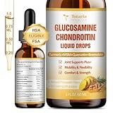 Glucosamine Chondroitin MSM Liquid Drops - FSA HSA Eligible Items List Chondroitin Sulfate Supplement Turmeric, Quercetin, Bromelain, MSM Oil Support Joint Health Vegan Supplements