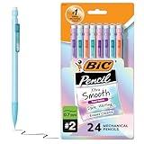 BIC Xtra-Smooth Pastel Mechanical Pencils with Erasers, Medium Point (0.7mm), 24-Count Pack, Bulk Mechanical Pencils for School or Office Supplies