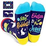 HAPPYPOP Bunny Gifts Ideas Socks - Silly Easter Gifts for Girls Bunny Gifts for Women, Funny Easter Socks Bunny Rabbit Socks Men