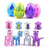 QINGQIU 4 Pack Jumbo Unicorn Deformation Easter Eggs with Toys Inside for Kids Boys Girls Toddlers Easter Basket Stuffers Fillers Gifts Party Favors