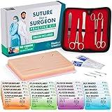 Suture Practice Kit by Medical Creations - with Suturing Video Series by Board-Certified Surgeon and Ebook Training Guide - Silicone Suturing Pad with Tool Kit - for Any Student in The Medical Field