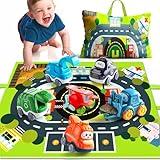 Cartoon Truck Car Toys for 1 Year Old Boy with Playmat (Storage Bag)|Baby Toys 12-18 Months|Toddler Toys Age 1-2|First Birthday Gift for 1 2 Year Old Boy