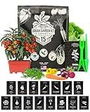 15 Tactiko Urban Garden Vegetable Seed Kit Varieties - Popular USA Grown Dwarf Seeds for Planting Vegetables - Indoor, Outdoor - Non-GMO Heirloom Gardening Kit for Small Spaces, Balconies, Patios