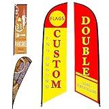 Custom Feather Flags for Business Outside Advertising Personalized Swooper Flag Banner (Only Flag) Customized Logo Text Design Double Sided Store Sign Open