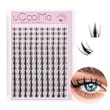 Fairy Lash Clusters 8-18mm Manga Eyelash Clusters C Curl - WideSpan DIY Eyelash Extensions Wet-Look Spiky Anime Lashes Individual Fake Eyelashes Clusters with 0.05mm Ultra-Thin Invisible Lash Band