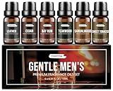 FUHITIM Fragrance Oil Gentlemen's Set, Scented Oil for Candle Scents for Candle Making, Soap Making Scents, Diffuser Oils Scents | Leather, Sweet Tobacco, Teakwood, Bay Rum, Cedar, Sandalwood (6*10ML)