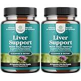 Natures Craft Liver Cleanse Detox & Repair 2 Pack Bundle - Herbal Liver Support Milk Thistle Supplement - Silymarin Milk Thistle Supplements with Dandelion Root, Choline, Beetroot & Artichoke Extract
