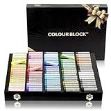 COLOUR BLOCK 100pc Wooden Case Soft Pastel Art Set for Beginners and Experienced Artists I Colors Square Chalk Pastels Art Supplies for Drawing, Blending, Gift