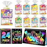 Scratch Art Party Favors for Kids: 24 Pack Rainbow Scratch Notebook Bulk Kids Craft School Supplies for Girls Boys 4-8 Years Old Kids Birthday Goodie Bags Christmas Gifts Classroom Prizes for Kids