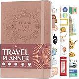 Legend Travel Planner – Vacation Itinerary Organizer for Solo Travel & Couples – Travelling Journal for Women & Men – Traveling Log with Expense Tracker & Packing List – Hardcover (Rose Gold)