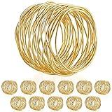 URWOOW Twisted Wire Mesh Napkin Rings Holders Décor Dinner Party Wedding Christmas Gathering (Gold 12pcs)