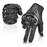 IRON JIA'S Motorcycle Gloves Full Finger Durable for Road Racing Bike Summer Spring Powersports Support Touch Screen Black-XL