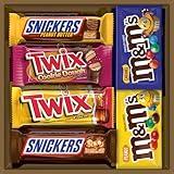 M&M'S Peanut, M&M'S Caramel, SNICKERS Original, SNICKERS Peanut Butter Squared, TWIX Original and TWIX Cookie Dough Variety Pack Full Size Individually Wrapped Milk Chocolate Candy Bars Amazon Exclusive Assortment, 18 Ct